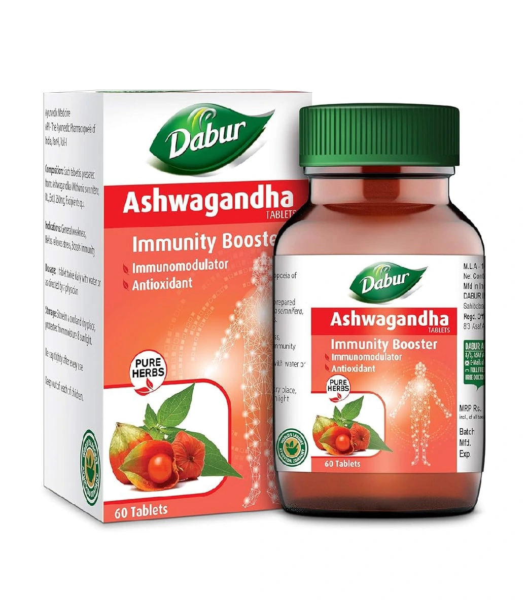 Dabur Ashwagandha Tablets for Stress and Anxiety Management and Immunity