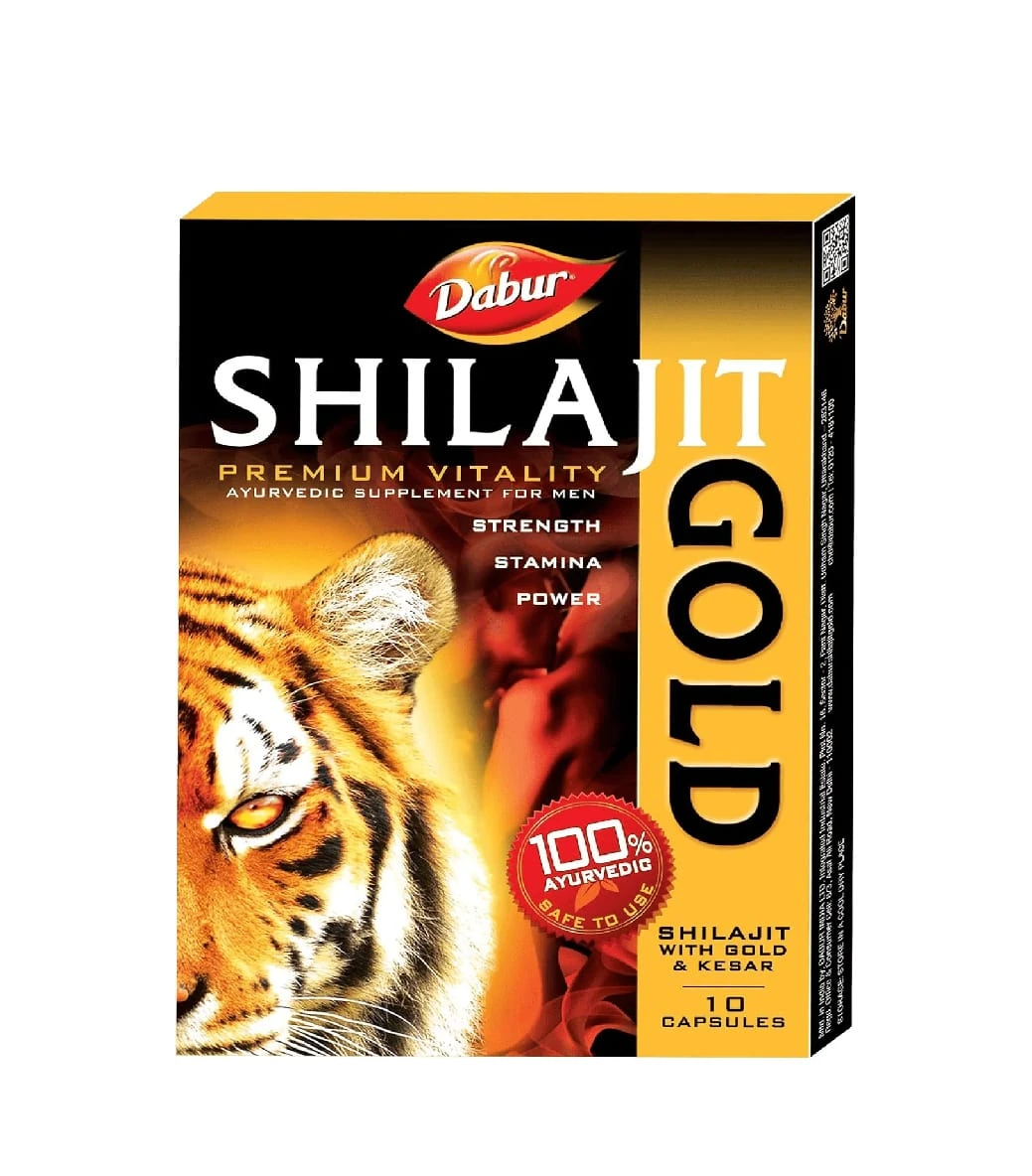 Dabur Shilajit Gold 10 Capsules to Naturally Boost Overall Health for Men