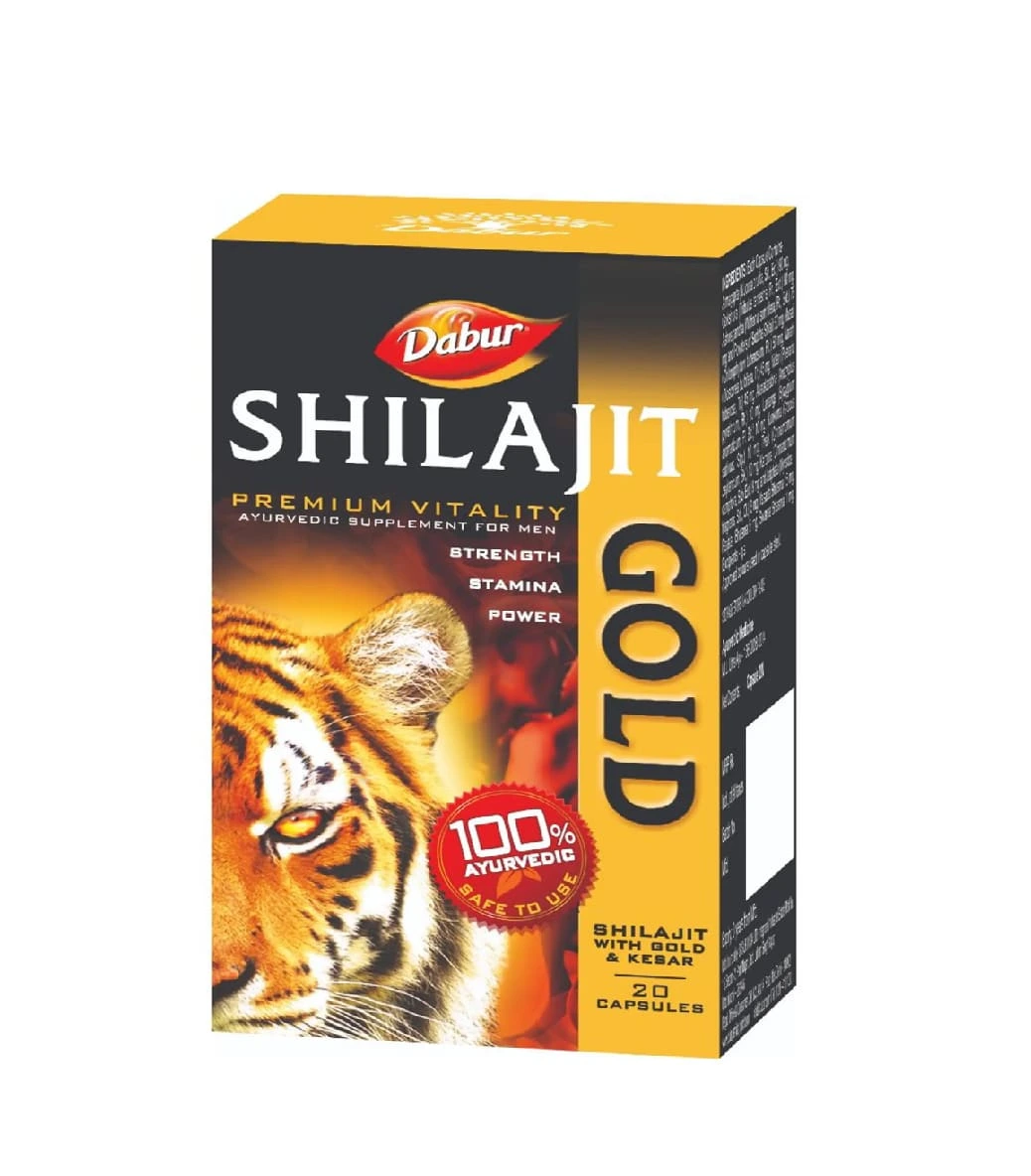 Dabur Shilajit Gold 20 Capsules to Enhance Vitality in Men Naturally